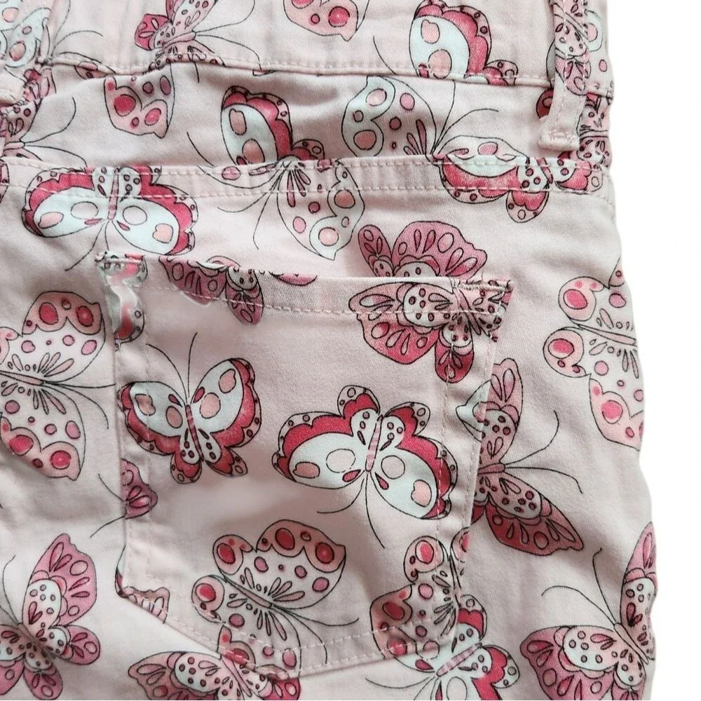 The Children Place Girls Shorts Skimmer Butterflies Pink Adjustable Waist Siz 14